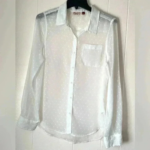 SO Tops - NWT SO Women Sheer Georgette Casual Shirt SIZE Large